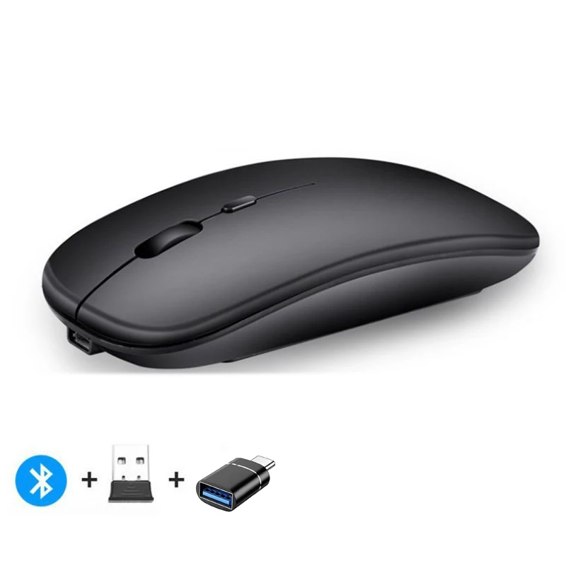 Bluetooth Rechargeable Wireless Mouse with 2.4Ghz Dual Mode Connectivity