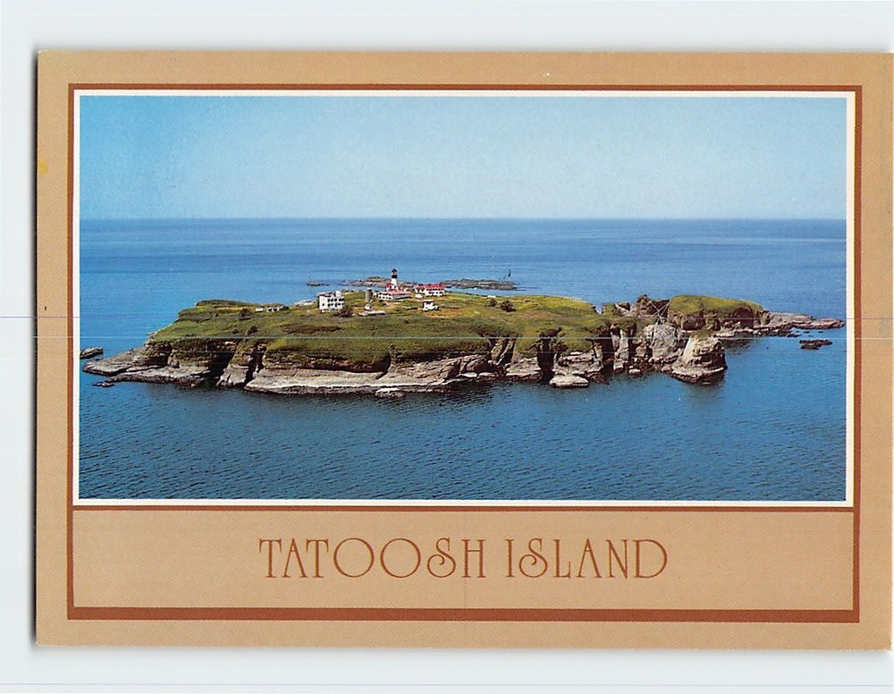 Postcard Aerial View of Tatoosh Island Washington USA