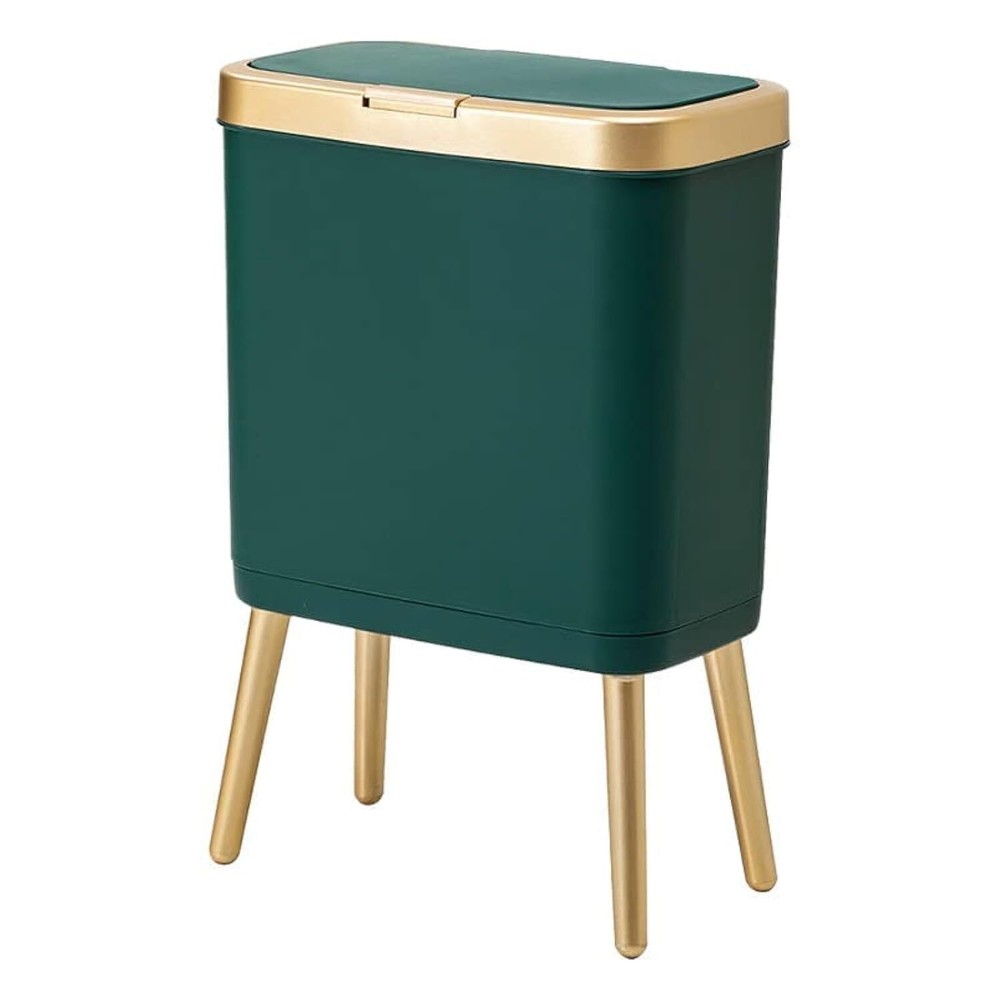Trash Can with Lid,Small Bathroom Garbage Can with Lid, Plastic Trash Can wit...