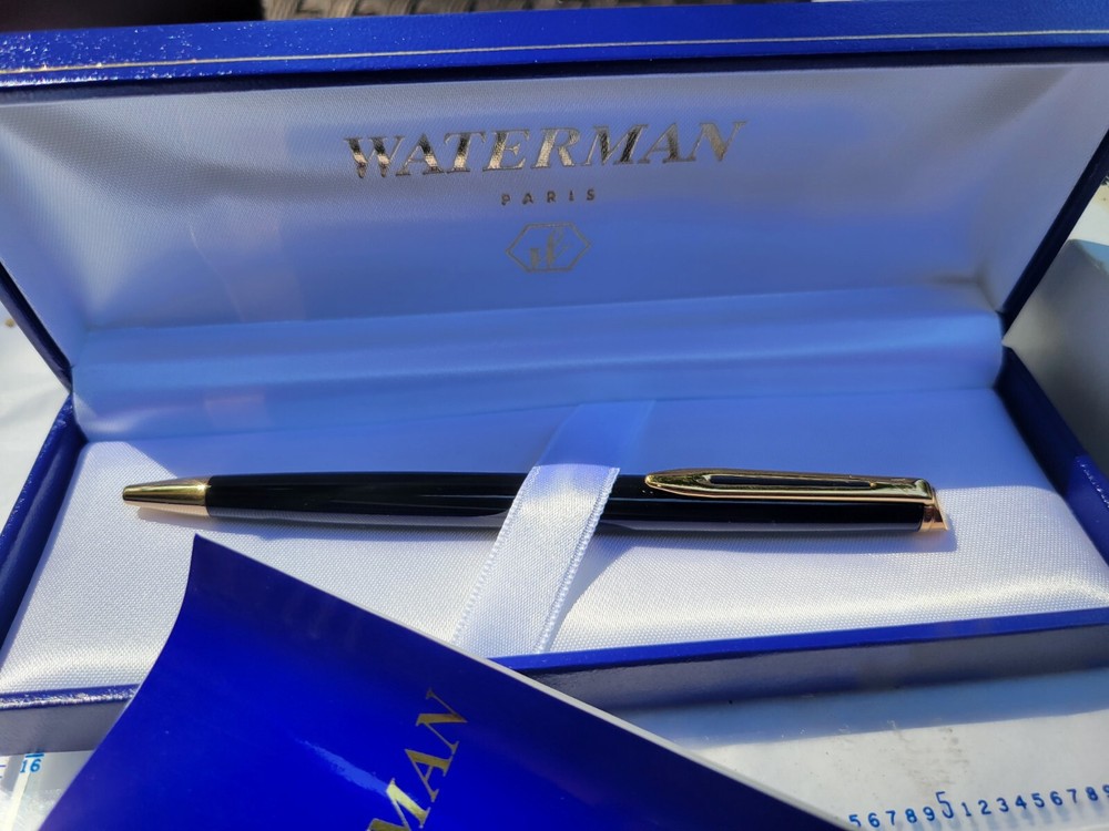 Waterman Hemisphere Black Laquer Bold Point Pen Nib Paperwork Paris