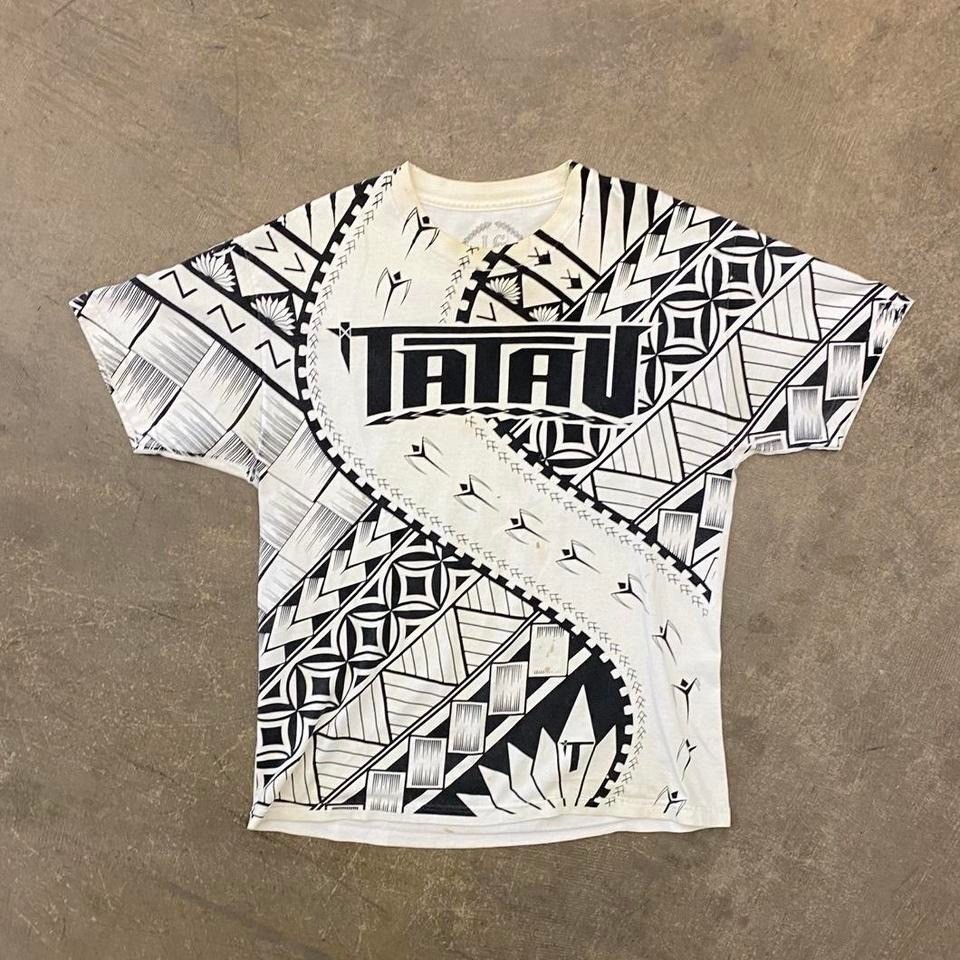 Vintage Y2K Hawaii Surf Tribal Tatau Skate AOP T-Shirt Size Large