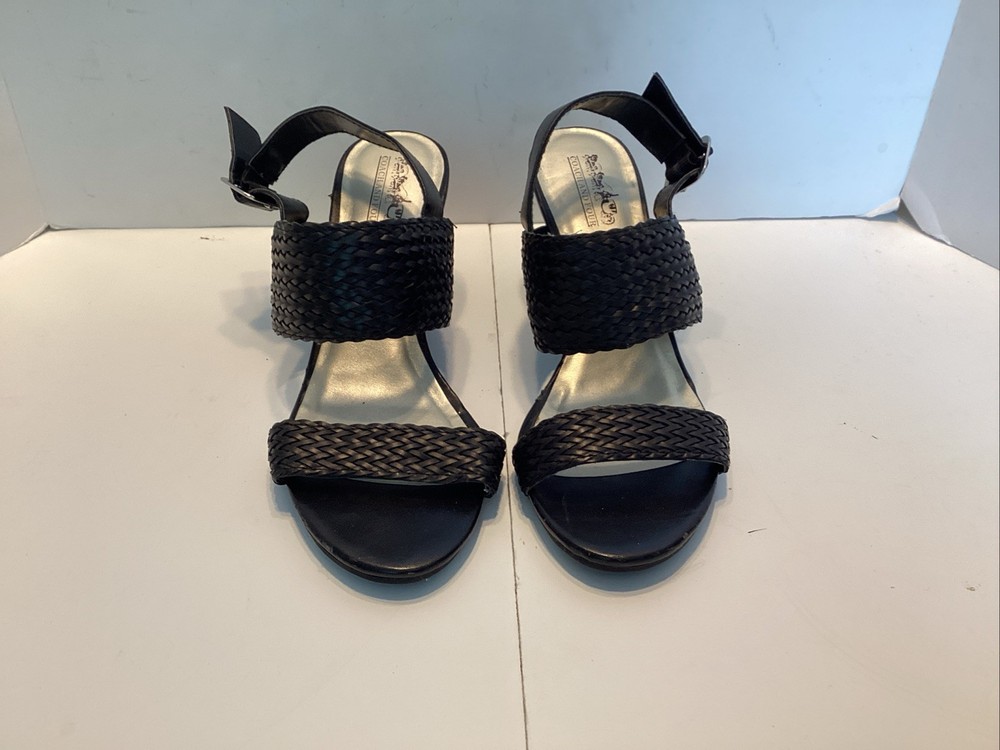 Women’s Coach and Four Black Heel Slingback Strappy Sandals Size 8 Open Toe