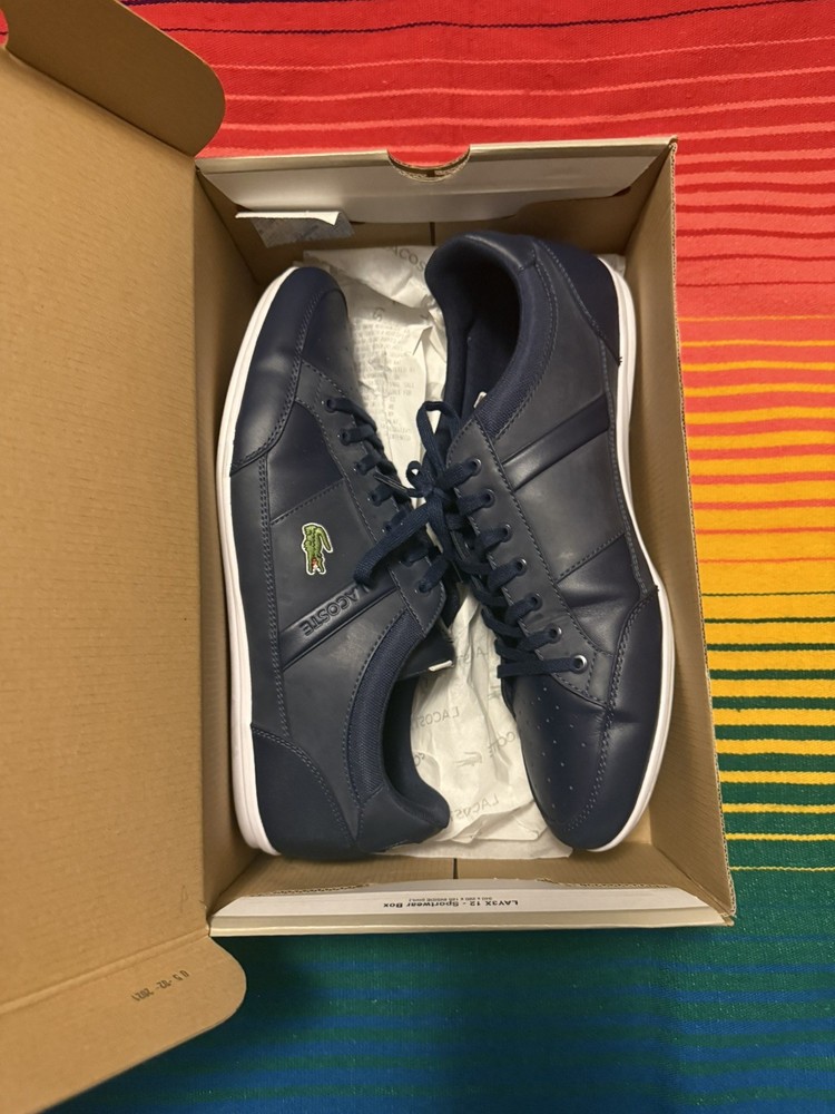 Lacoste Europa LCR BRZ Sport Low Top Sneakers Navy Blue/White Grey, Size 9
