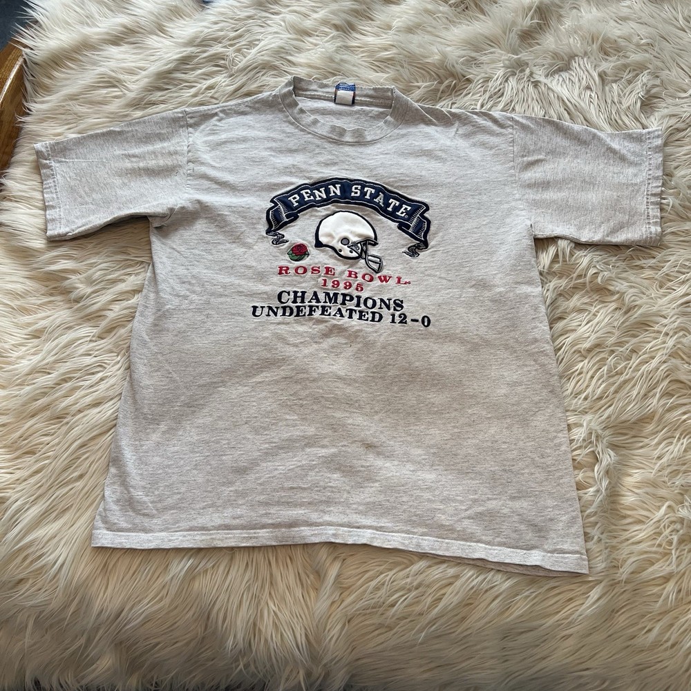 Vintage 1995 NCAA Penn State Rose Bowl Champions Embroidered T-Shirt Men’s L USA