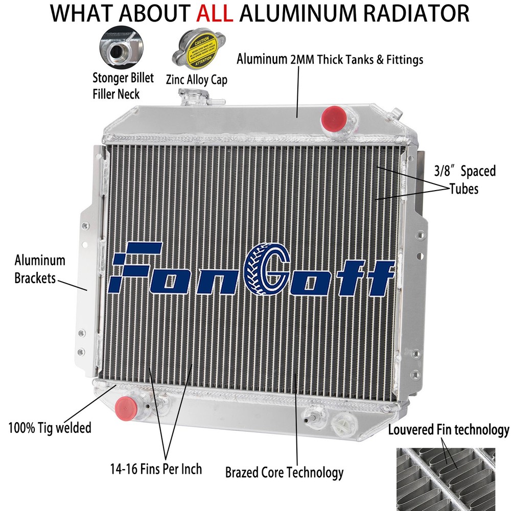 3-Core Aluminum Radiator For 1988-1992 Nissan Forklift A10-A25 H20 2146090H10 AT