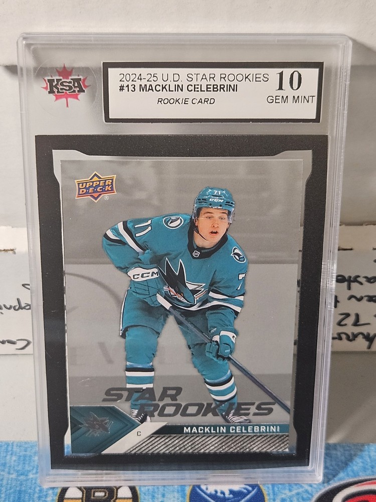 24-25 Upper Deck Macklin Celebrini Star Rookies 🔥🔥🔥 KSA 10 Pristine Gem Mint