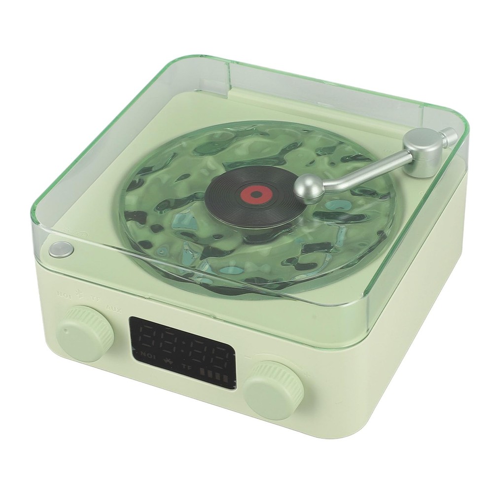 Vintage Bluetooth Record Player Speaker with Retro Phonograph Design and Wireless Connectivity