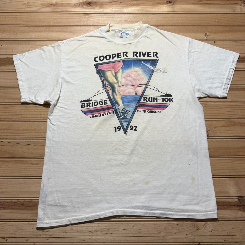 Vintage 1992 Cooper River Bridge Run 10K Charleston South Carolina Shirt Large
