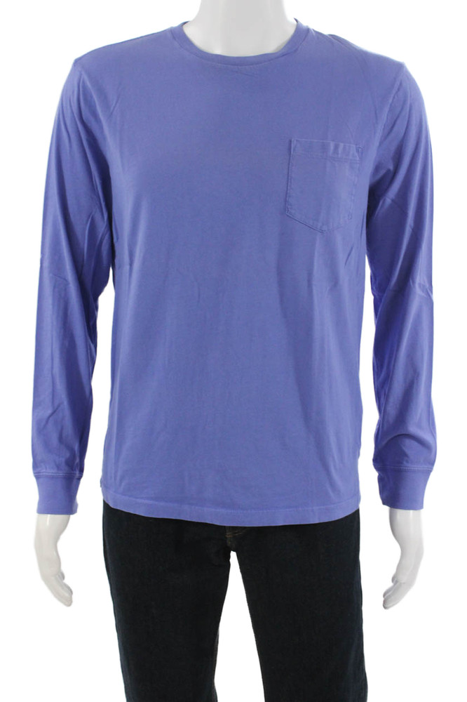 J Crew Mens Purple Long Sleeve Crew Neck Cotton T-Shirt Size MFree Shipping in US $100+ Orders | $6.95 Orders Below