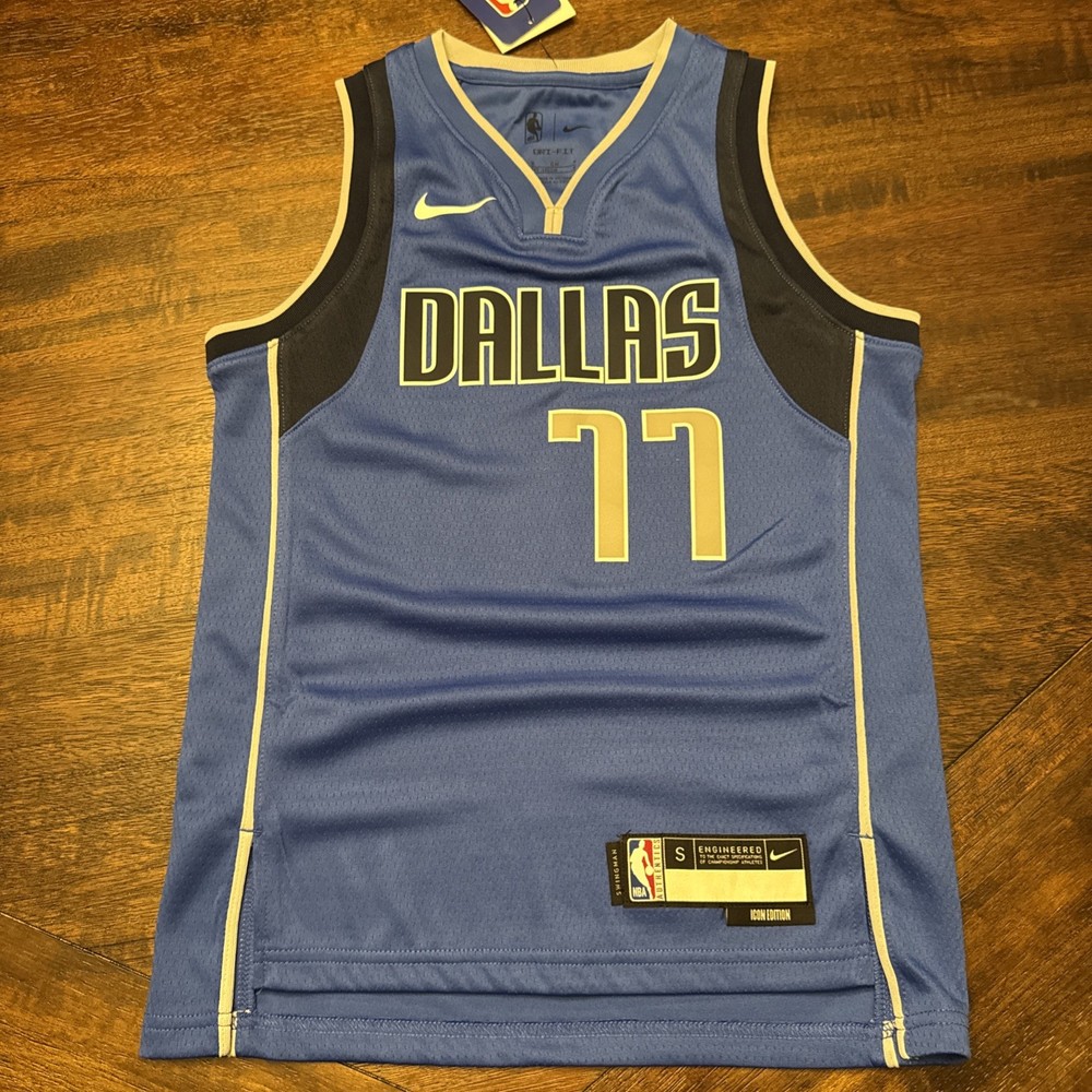 NWT Nike Dallas Mavericks Luka Doncic #77 Dri-FIT Swingman Icon Jersey Youth S
