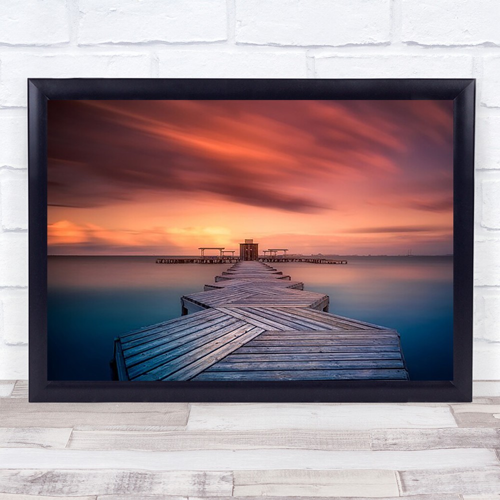 The old spa Beach Spain Marmenor Sky Water Sunset Sun Clouds Murcia Art Print