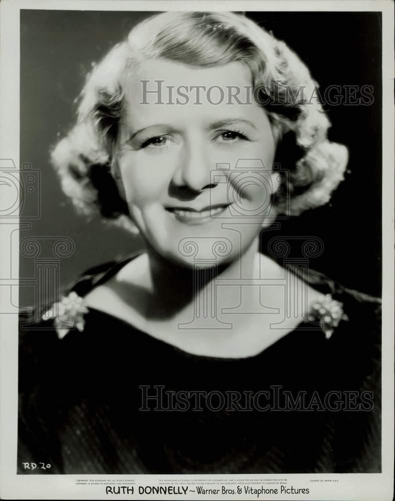 1934 Press Photo Ruth Donnelly, film star for Warner Bros. & Vitaphone Pictures.