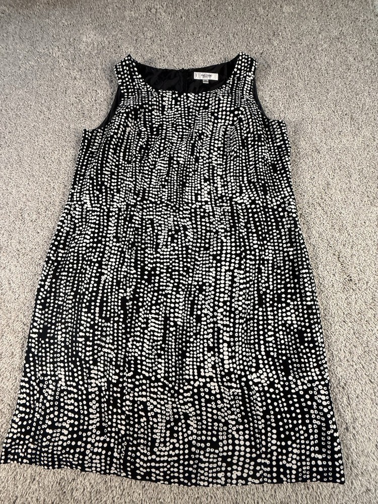 Jones New York Signature Black and White Spotted Dress Size 16W