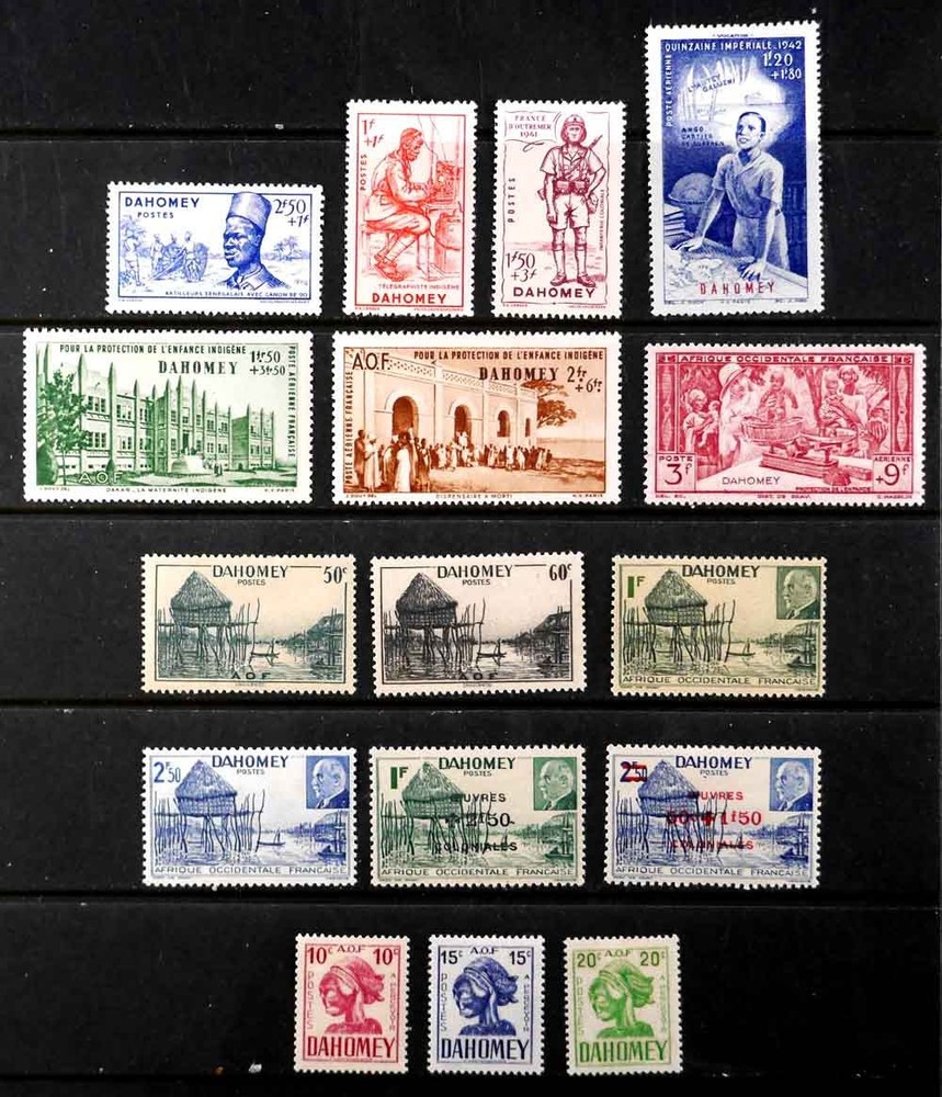Dahomey, France: 1940'S Stamps Unused Sets Sound