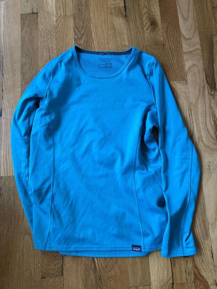 Patagonia Womens Capilene 3 Midweight Crew Long Sleeve Base Layer Top Blue Small