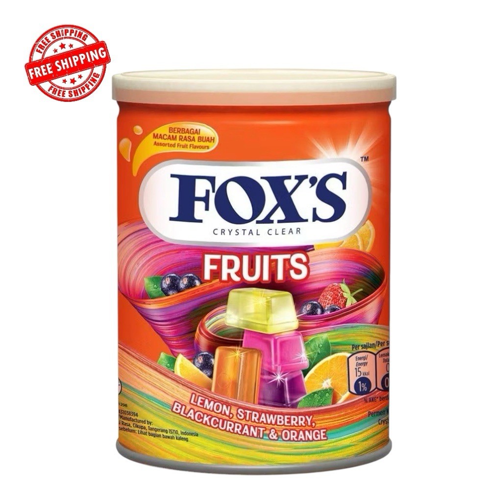 Fox's Crystal Clear Fruits Flavored Candy Tin 180gm FREE SHIPPING