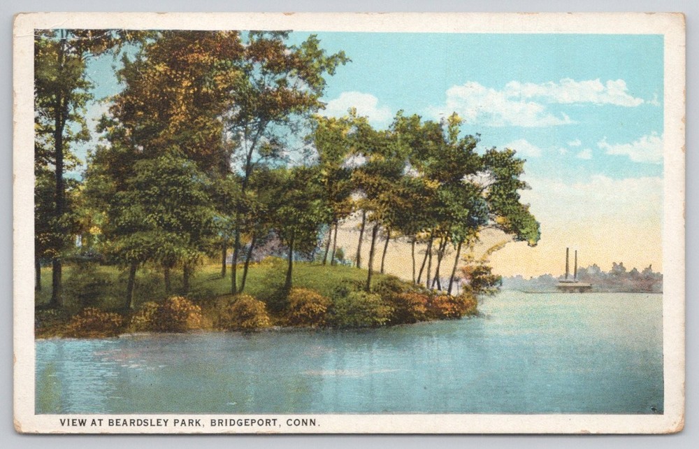Beardsley Park Bridgeport CT Postcard C. 1910 Scenic View Connecticut