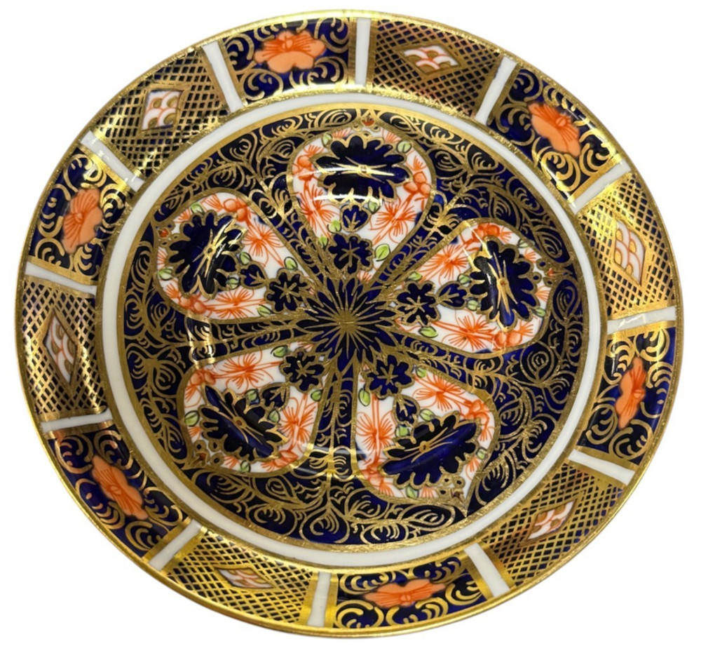 Royal Crown Derby Porcelain Old Imari Pattern Demitasse Saucer