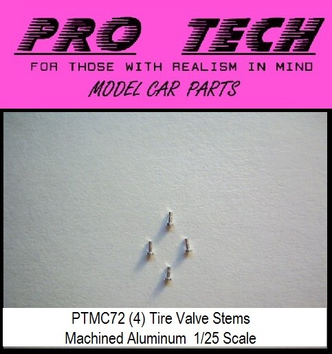PTMC 72 Tire Valve Stems Machined Aluminum 1:25 Scale LBR Model Parts PRO TECH