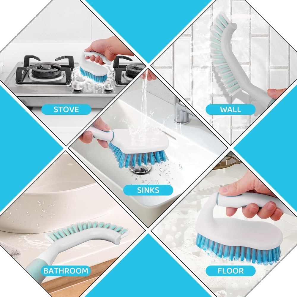 3 Pack Scrub Brush Set Heavy-Duty Scrub Scrubbing Brushes Cleaning Grout Brush