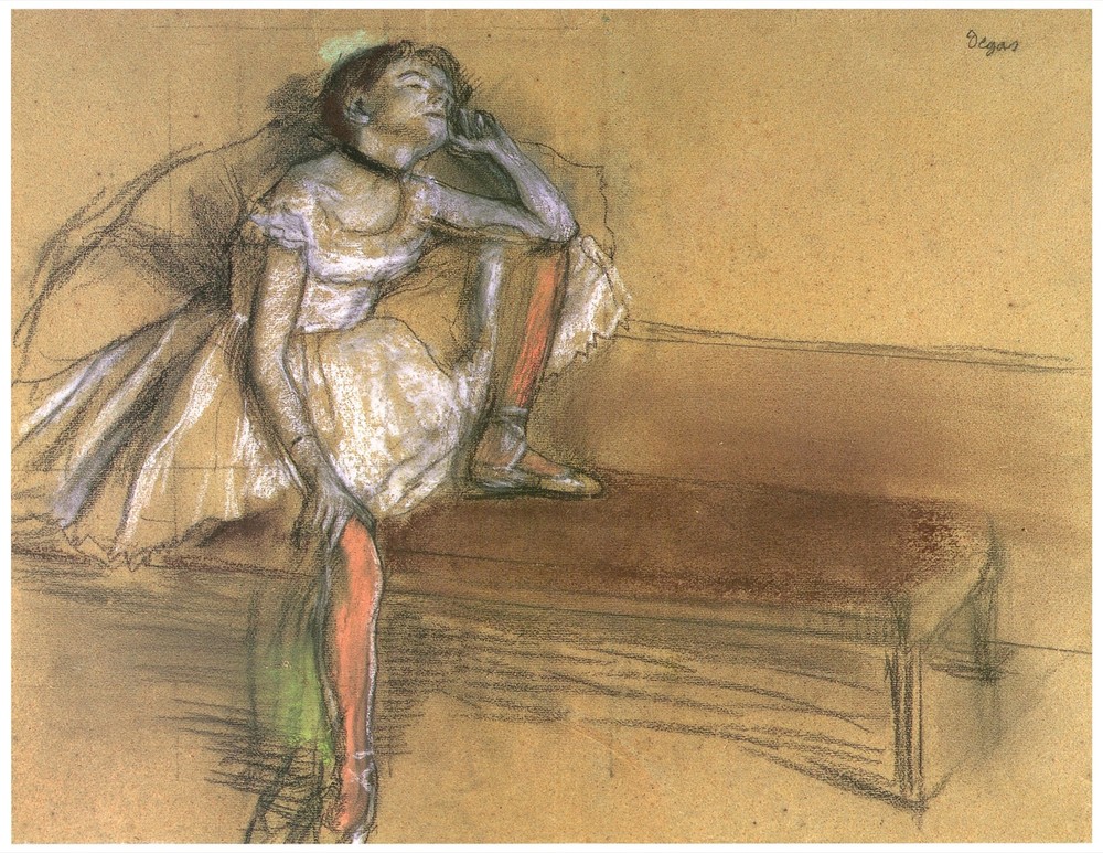 Decor Poster.Ballet school Design. Ballerinas break on bench. Shop Wall Art.1874