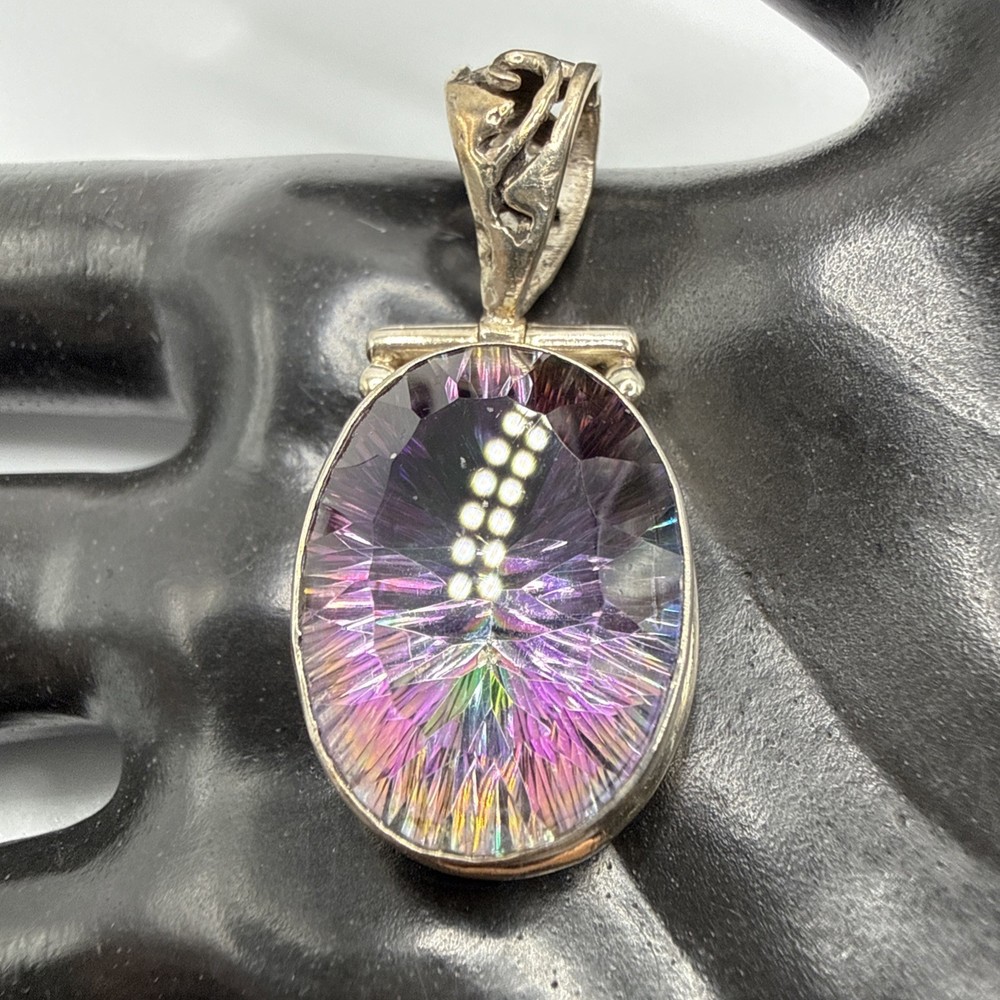 VTG Stunning 925 Sterling Silver Ametrine Hinge Pendant. 8.5 Grams.
