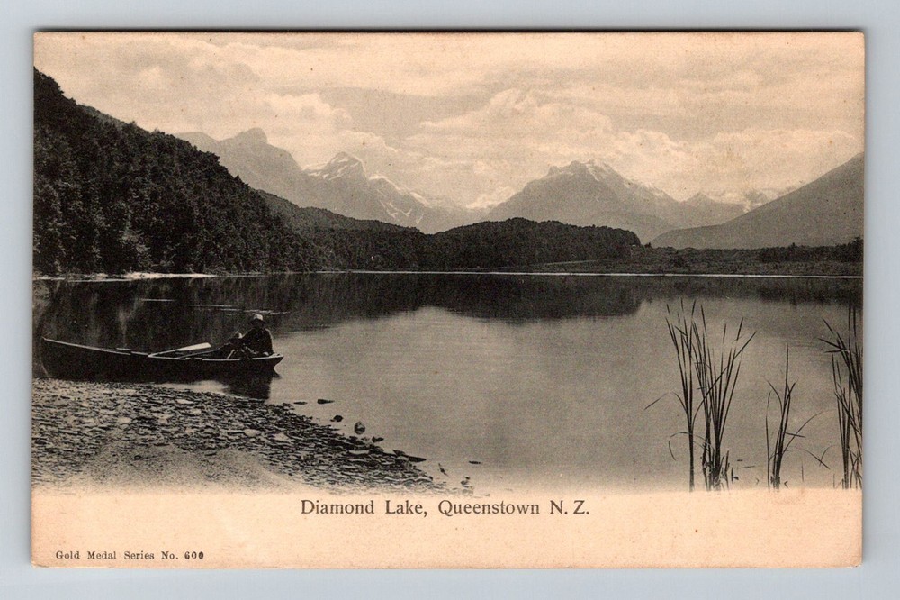 New Zealand- Queenstown Diamond Lake & Mountain Vista Old Post Vintage Postcard