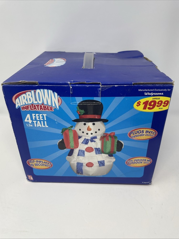 4' Airblown Inflatable Snowman Vintage Gemmy 2005 - Open Box