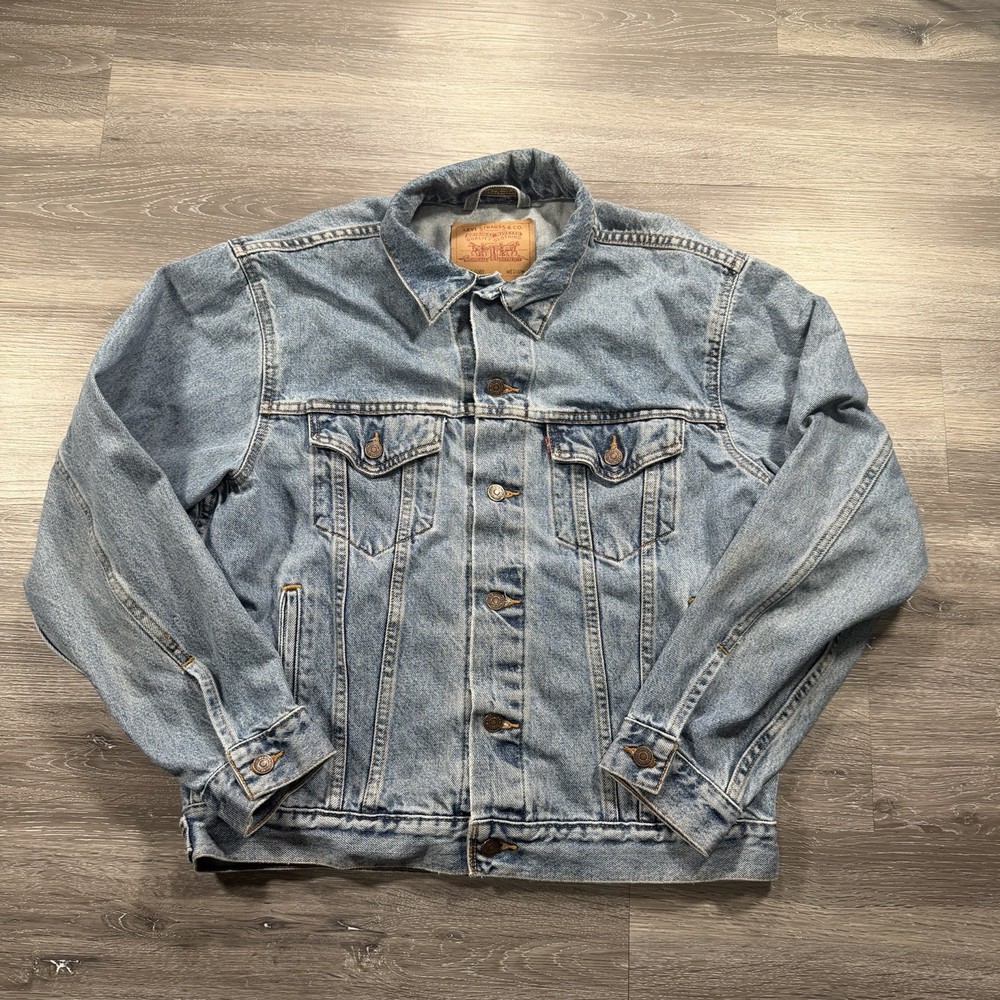 Vintage 1999 Levis Jean Jacket Mens Medium Blue Denim Trucker 70507 0389
