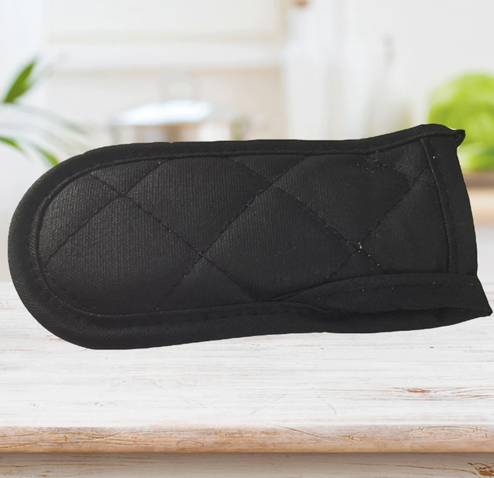 2PCS Solid Black Heat-Resistant Fabric Handle Covers – Machine Washable