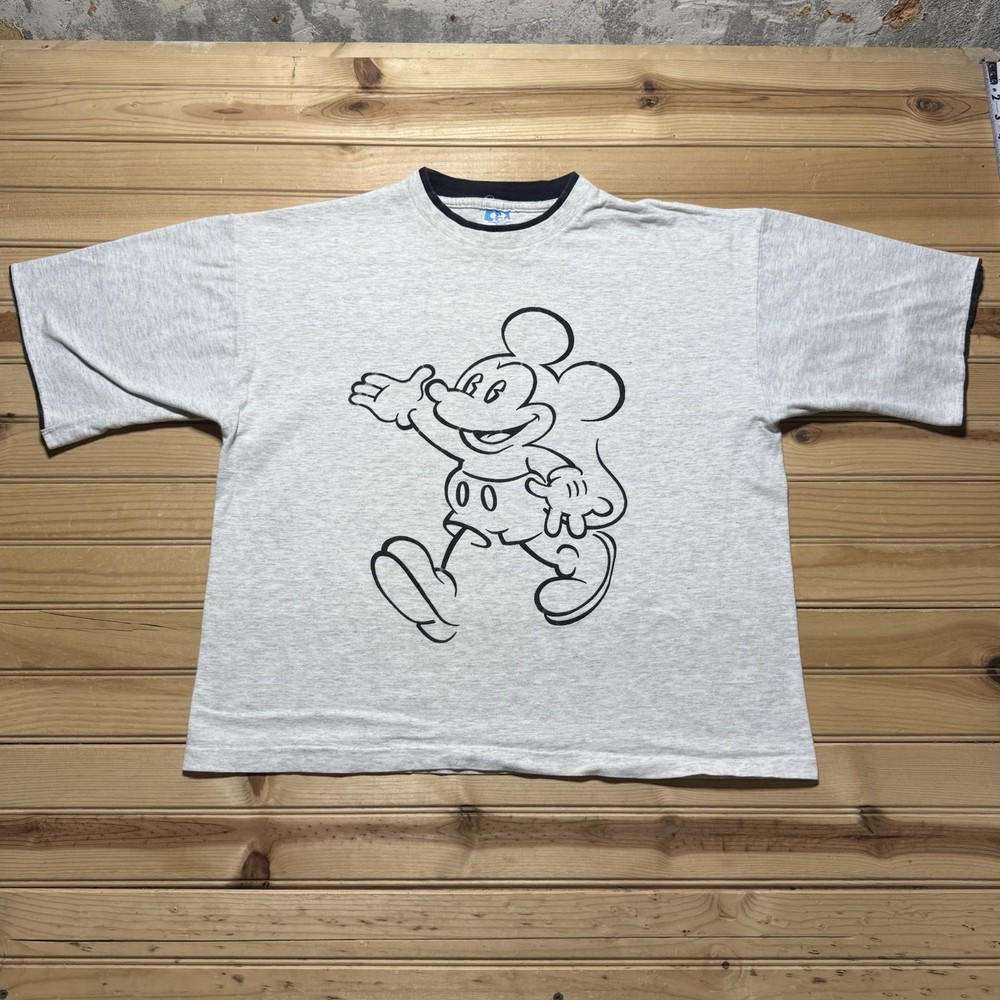 Vintage 80s Walt Disney World Mickey Mouse Two Tone  Sleeves Shirt - Large