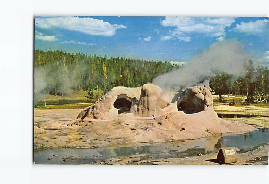 Postcard Grotto Geyser Yellowstone National Park Wyoming USA