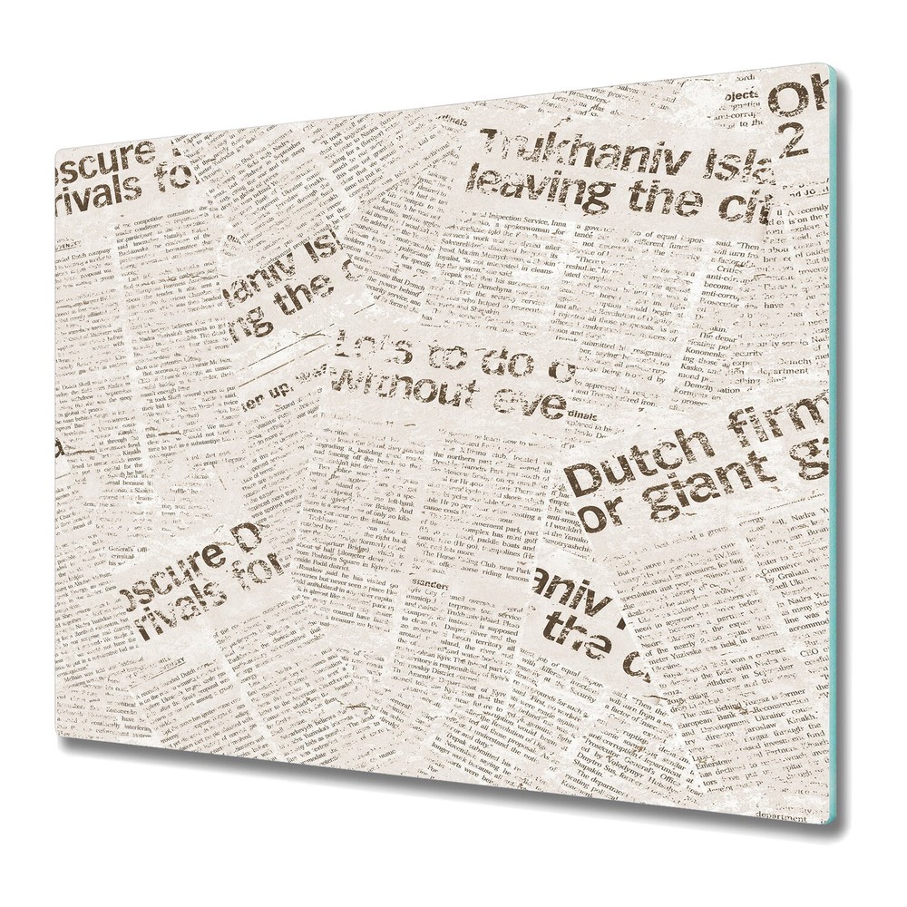 Glass Chopping Cutting Board Vintage Newspaper Scandinavian Simple 60x52