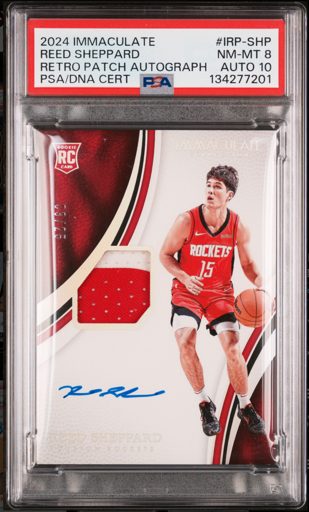 2024 Panini Immaculate Collection Retro Patch Autographs Reed Sheppard #IRP-SHP