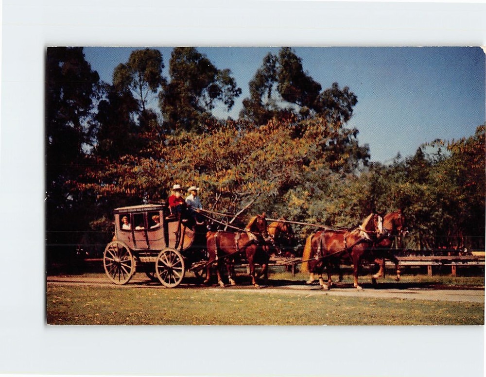 Postcard Stage Coach Knott's Berry Farm Ghost Town California USA