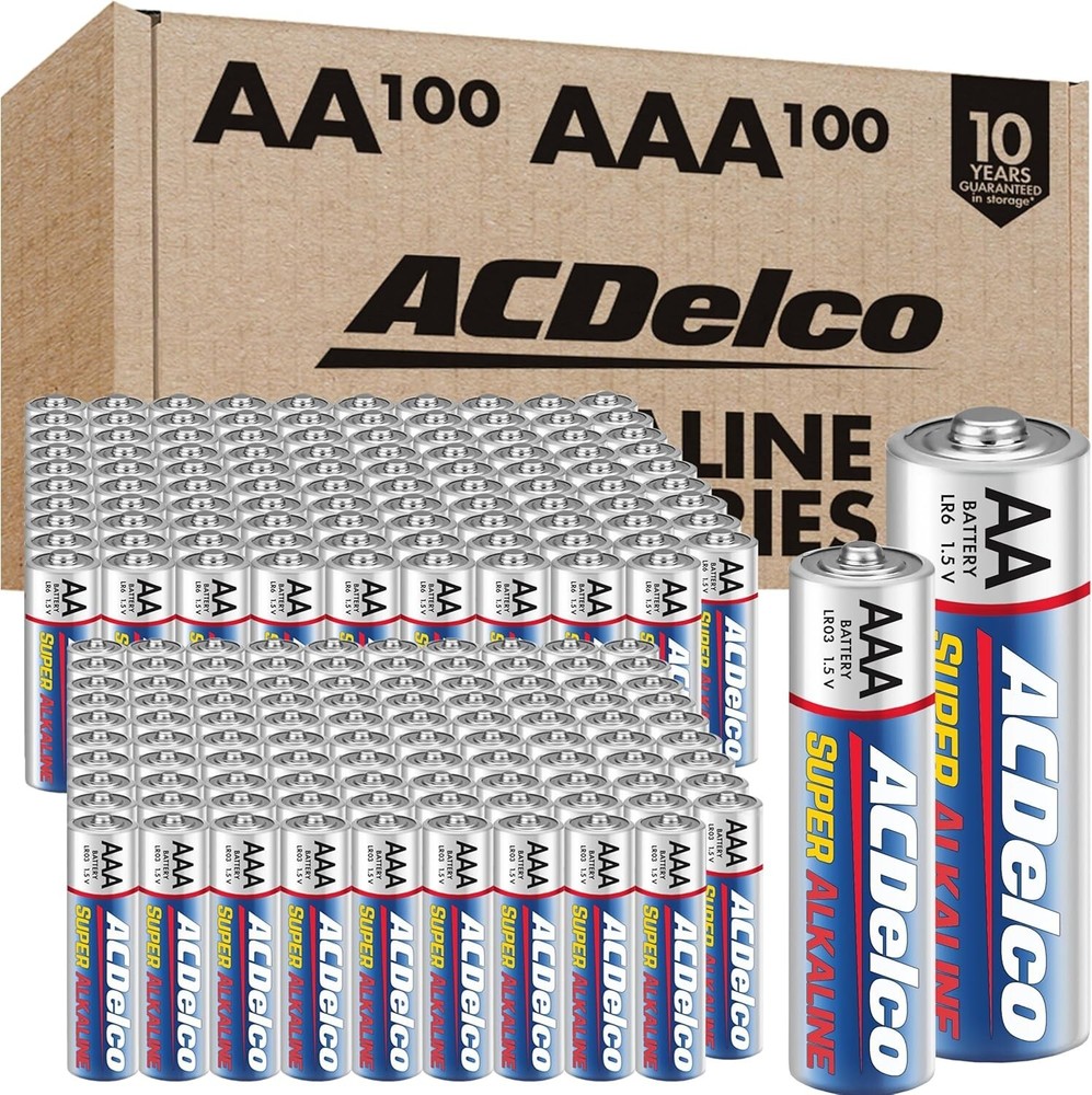 ACDelco AA and AAA 200-Count Combo Pack Super Alkaline Batteries, 100-Count Each