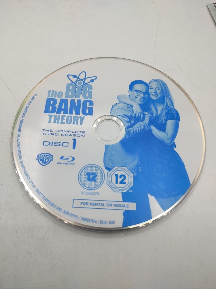 The Big Bang Theory Bluray Third Season 3 Disc 1 One Replacement Disc