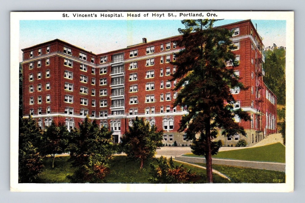 Portland OR-Oregon, St Vincent's Hospital, Antique, Vintage Postcard