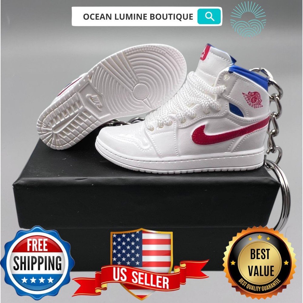 Air Jordan 3D Mini Sneaker Keychain, Basketball Sneaker Collectible, Box Options