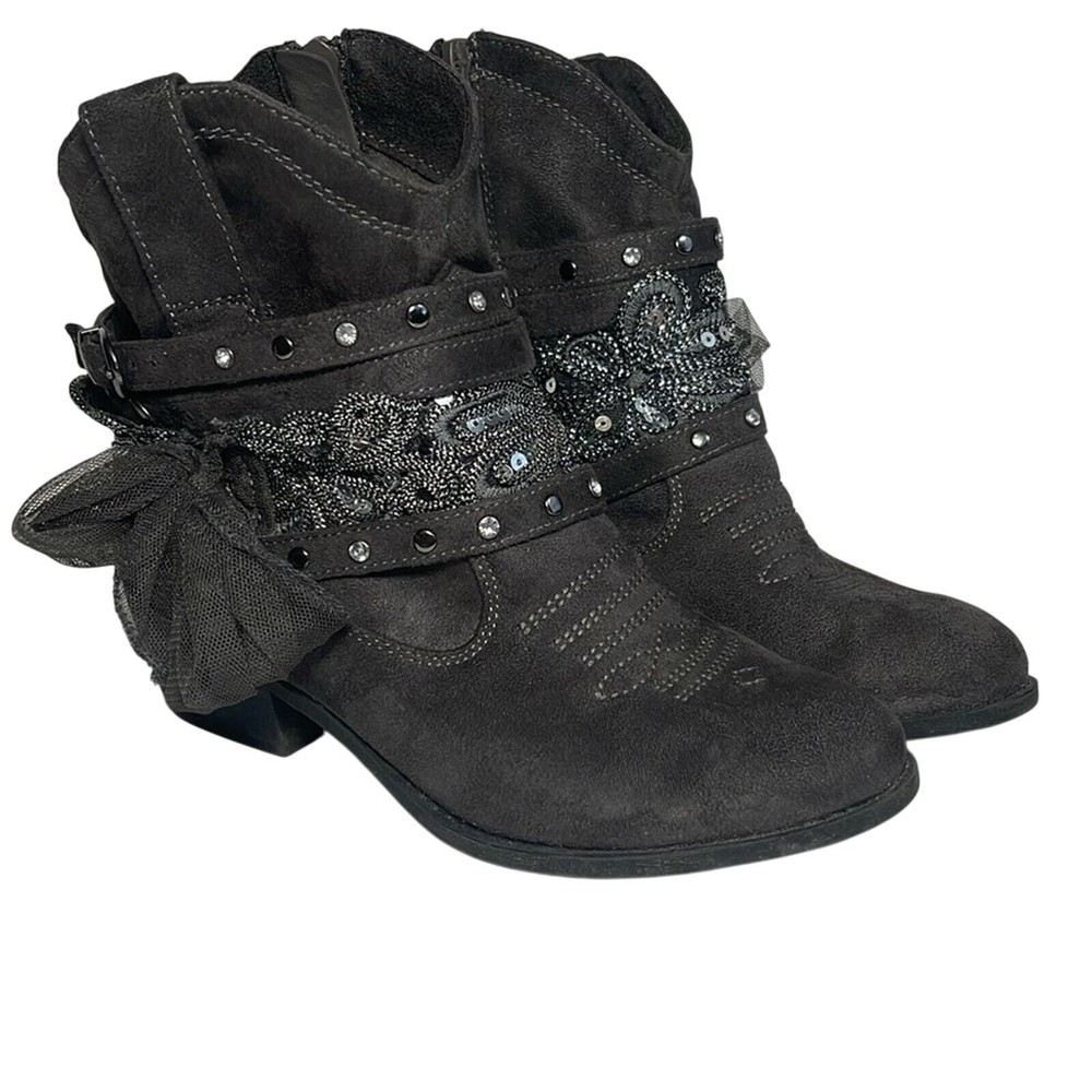 Not Rated Midas Gray Embellished Cowgirl  Boots Women's Size 6
