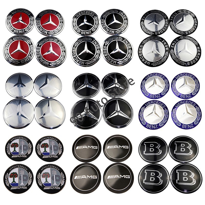 4pcs 56mm Car Wheel Center Hub Cap Sticker Emblem Badge Decal for Mercedes Benz