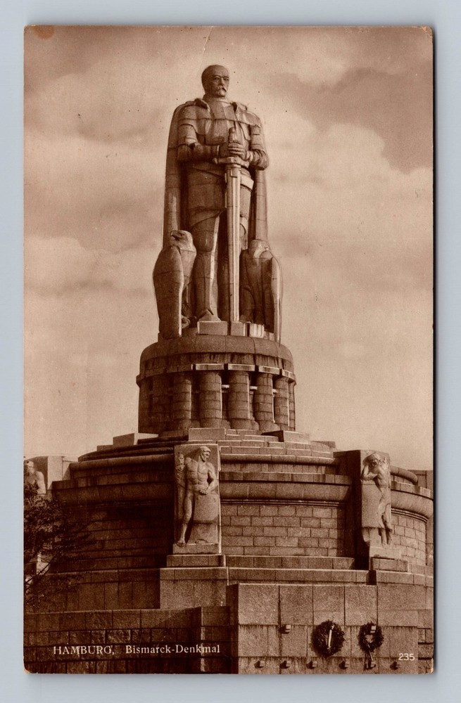Germany- Hamburg Otto von Bismarck Monument Postal Old PC View Vintage Postcard
