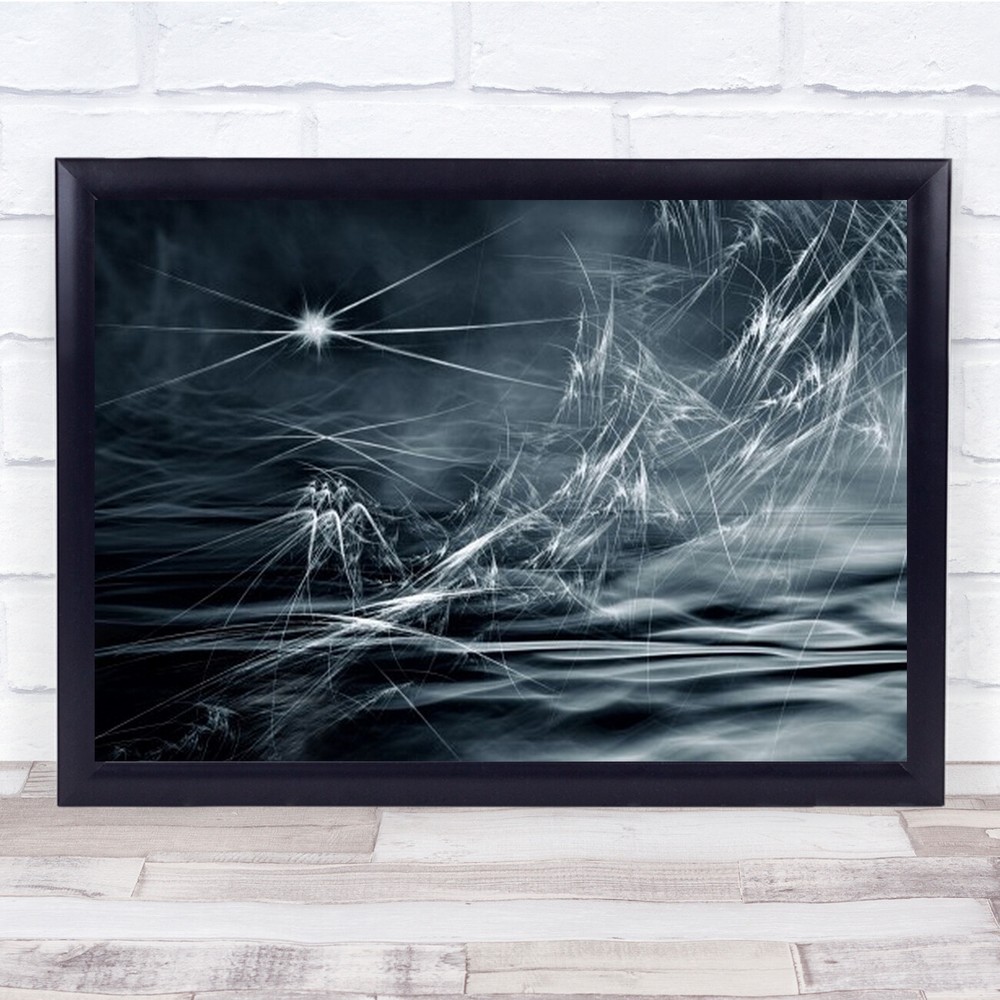 December Night Water Smoke Sea Ocean Abstract Creative Edit Wall Art Print