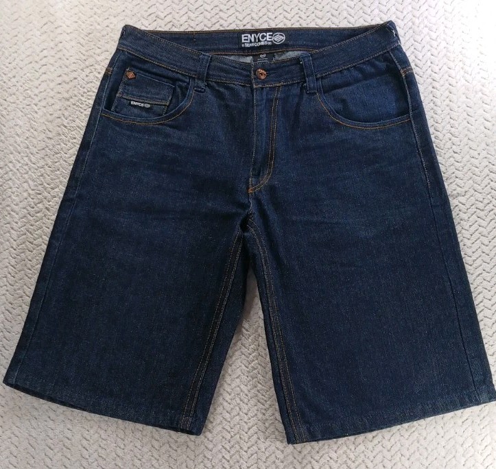 Enyce Mens Size 36 Denim Shorts Y2K 90’s Embroidered Baggy Hip Hop Skater Jorts