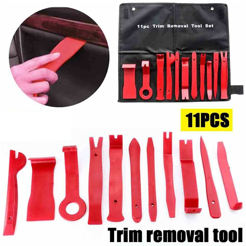 11Pcs Car Trim Removal Tool Set Hand Use Pry Bar Panel Door Interior Clip Kit