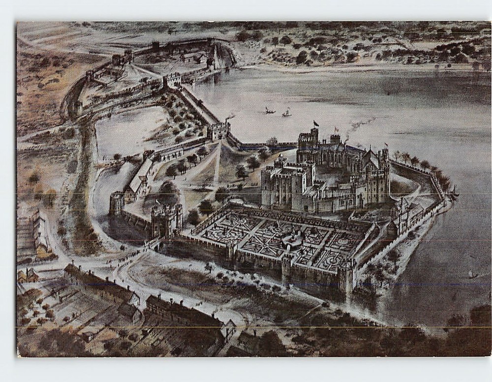 Postcard Aerial View Kenilworth Castle England