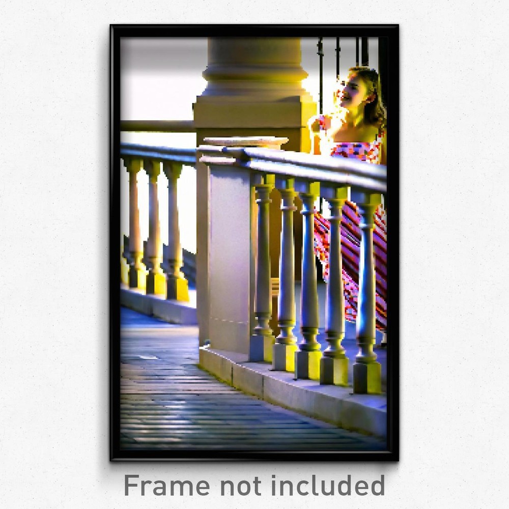 8 Bit Pixel Art Poster Blissful Balustrade Psychedelic Video Game Print