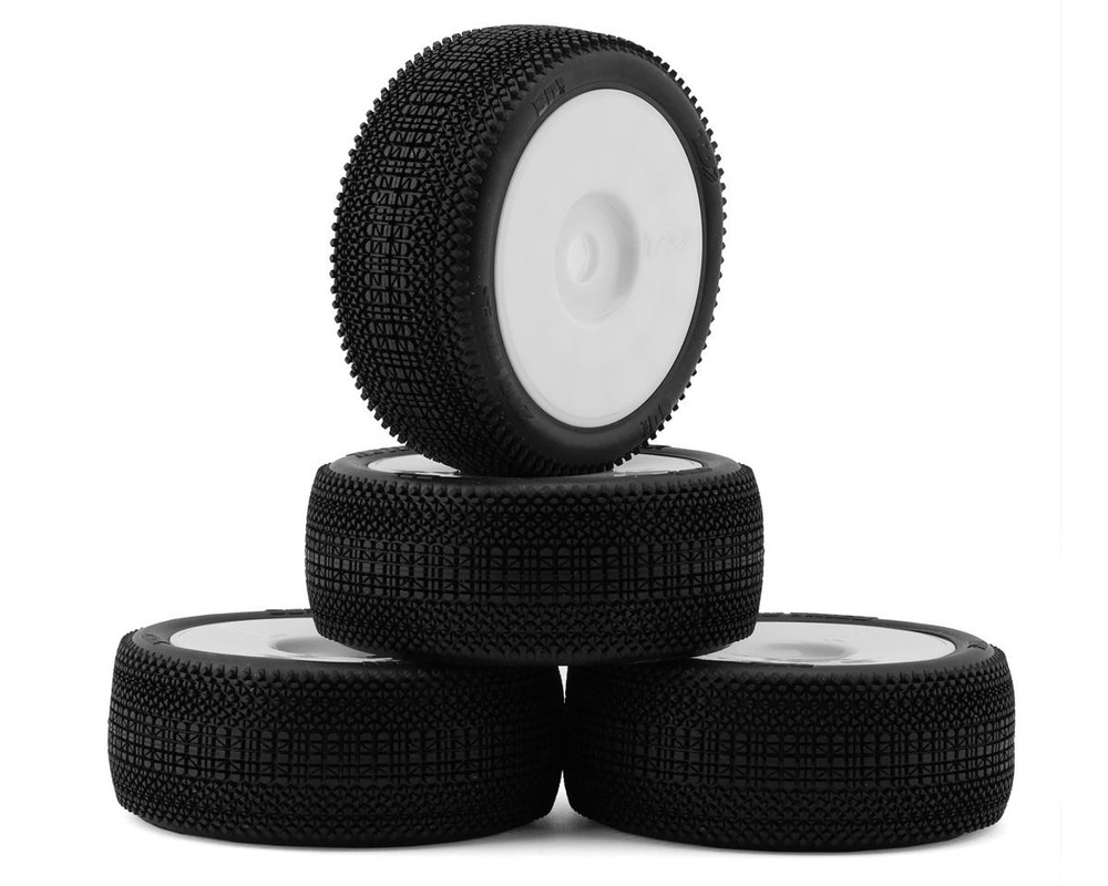 TZO Tires 501 1/8 Buggy Pre-Glued Tire Set (White) (4)🌟✨25 Years on eBay! 250,000+ feedback!✨🌟