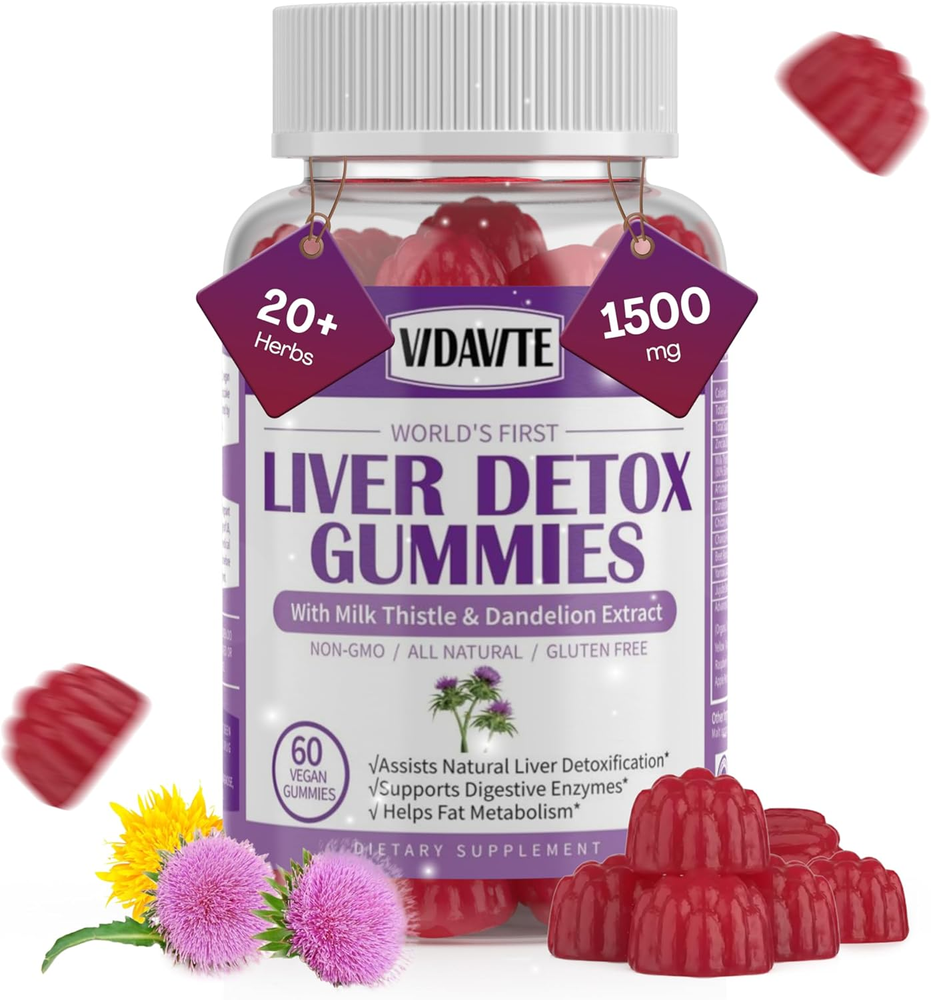 Liver Cleanse Detox & Repair Gummies — 1500Mg Silymarin Milk Thistle Supplement