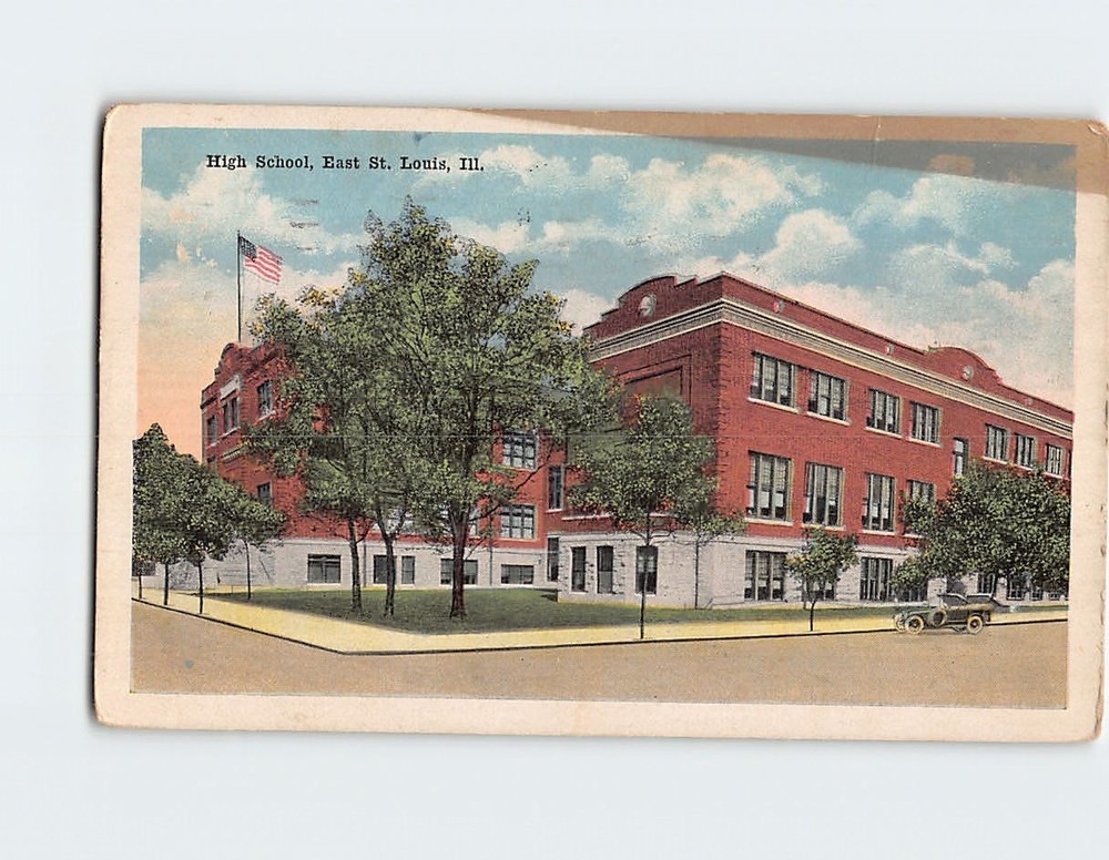 Postcard High School East St. Louis Illinois USA